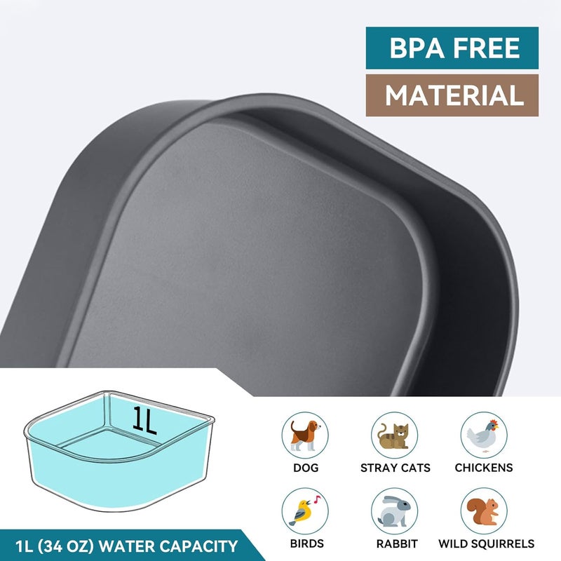 Billionchains Hanging Heated Water Bowl for Cats/Rabbits/Chicken/Dogs, 34 OZ Thermal-Bowl Heated Small Water Dish for Outdoor Animals Hang on Cage - Image 2